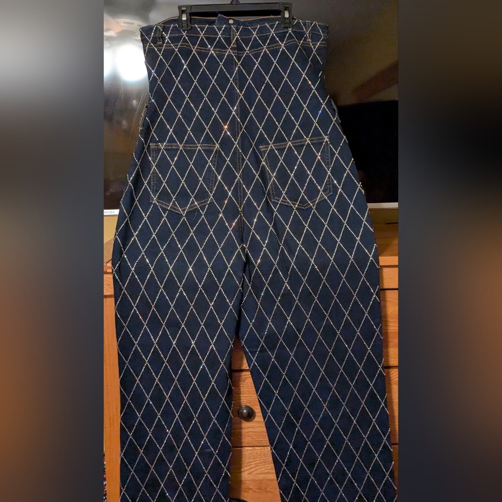 Edge Elegant Diamond Pattern Strapless Jumpsuit W… - image 3